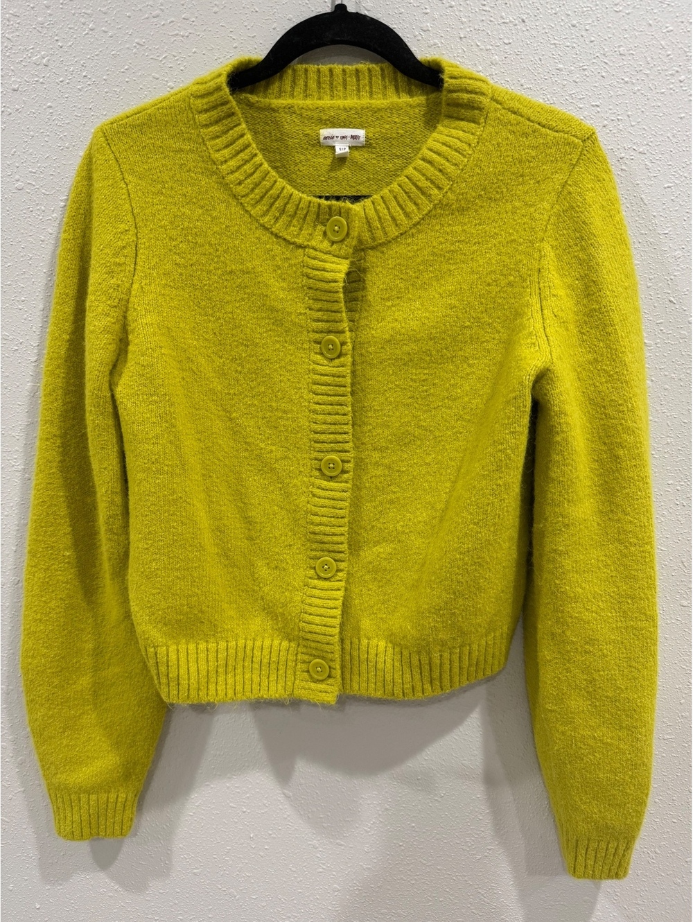 Aerie x Emily + Meritt Shrunken Cardigan Lime Slush Green Size S